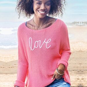 Wooden Ships Coral Love Sweater